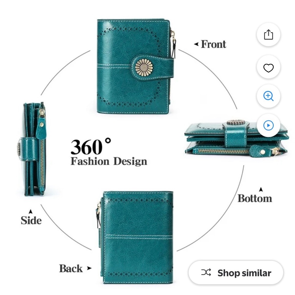 Sendefn Small Wallet Genuine Leather Bifold Purse RFID Blocking Card Holder - Picture 3 of 16
